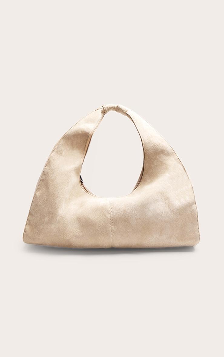 Stone Faux Suede Slouchy Shoulder Bag Product Image