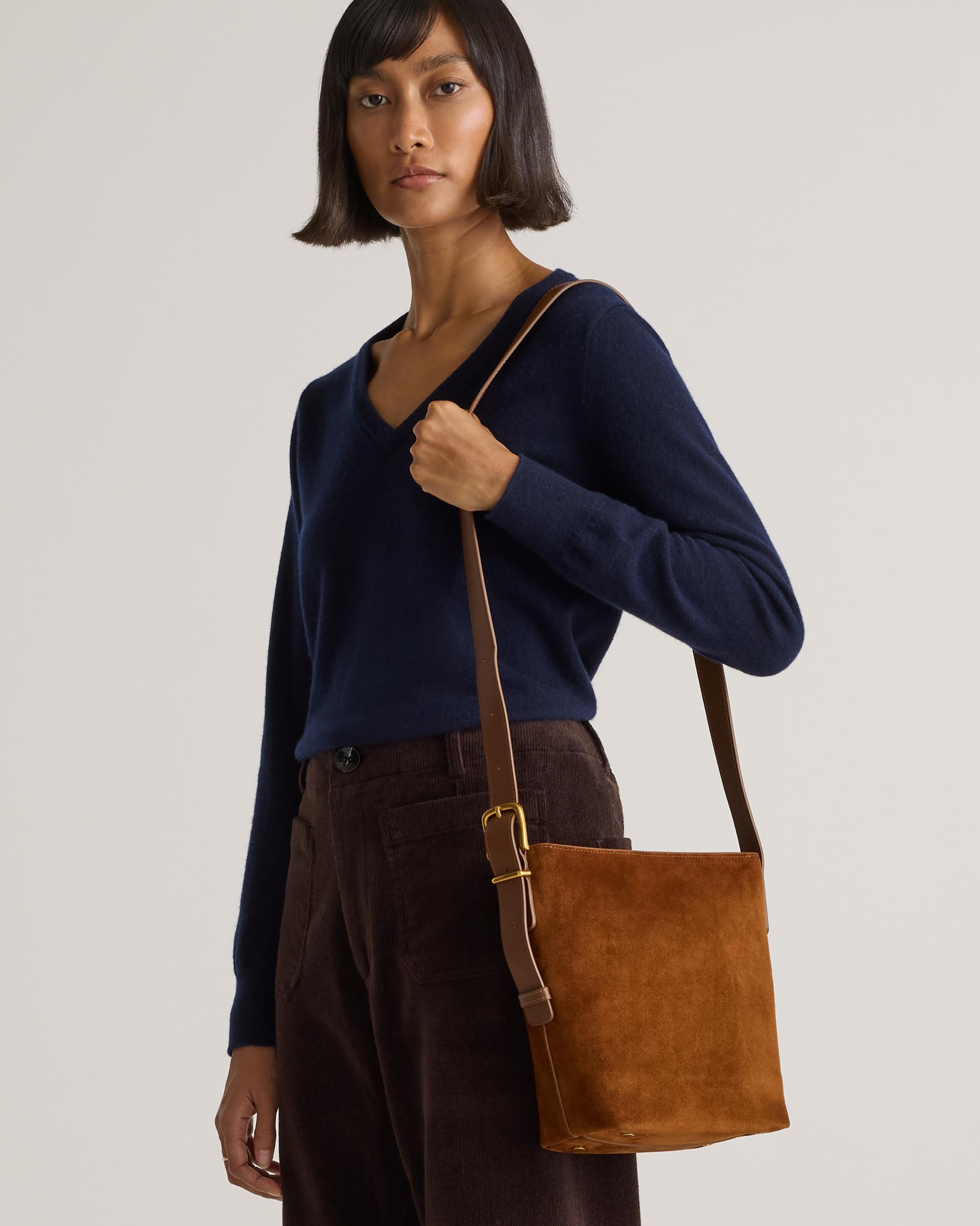 Quince | Women's Italian Suede Bucket Crossbody Suede Leather Product Image