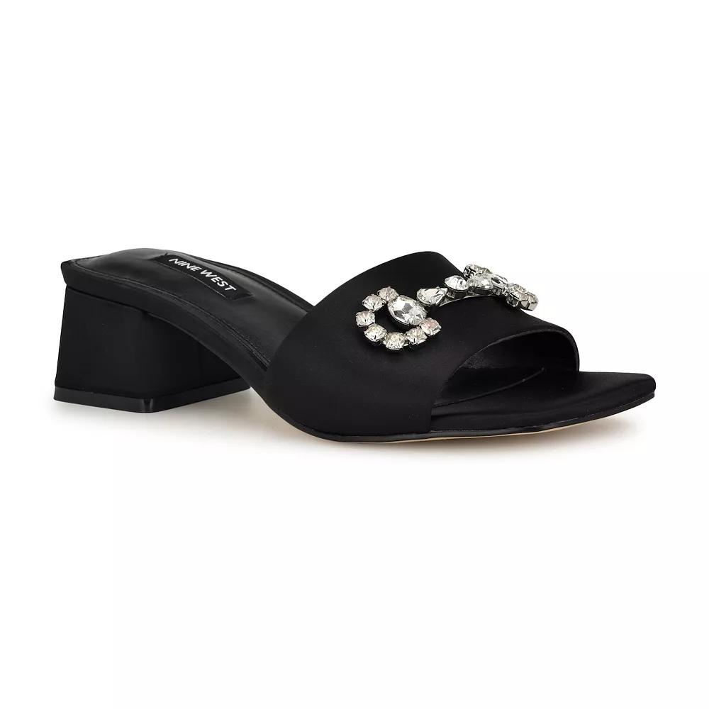 Nine West Bamsy Women's Slip-On Dress Sandals, Size: 7, Black Satin Product Image