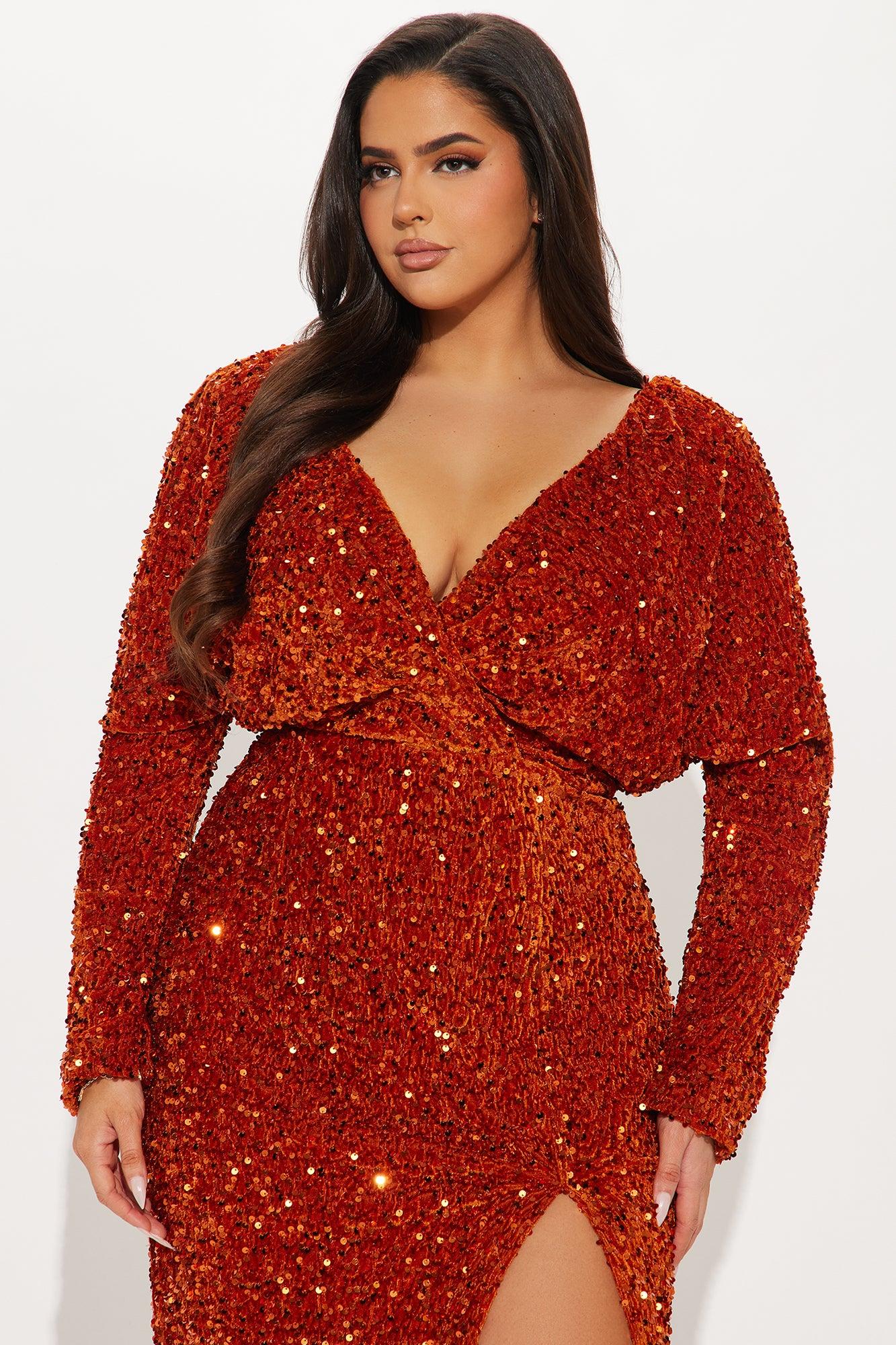 One And Only Sequin Gown - Copper Product Image