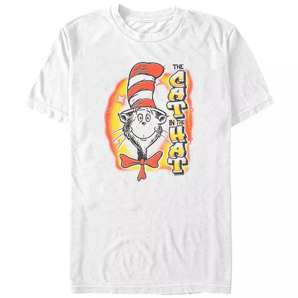 Big & Tall Dr. Seuss The Cat In The Hat Airbrush Graphic Tee, Men's, Size: XXL Tall, White Product Image