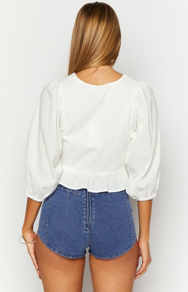 Leisha Dark Denim Micro Shorts Baby Product Image