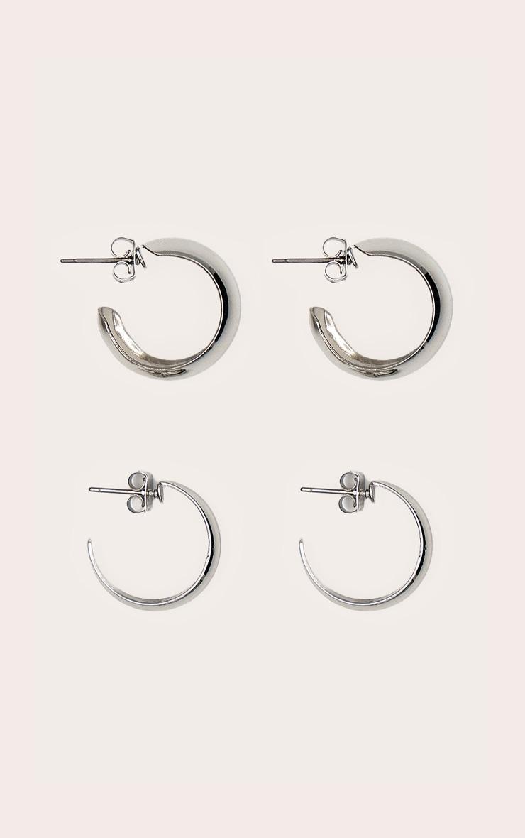 Silver Chunky Multi-pack Hoop Earrings Product Image