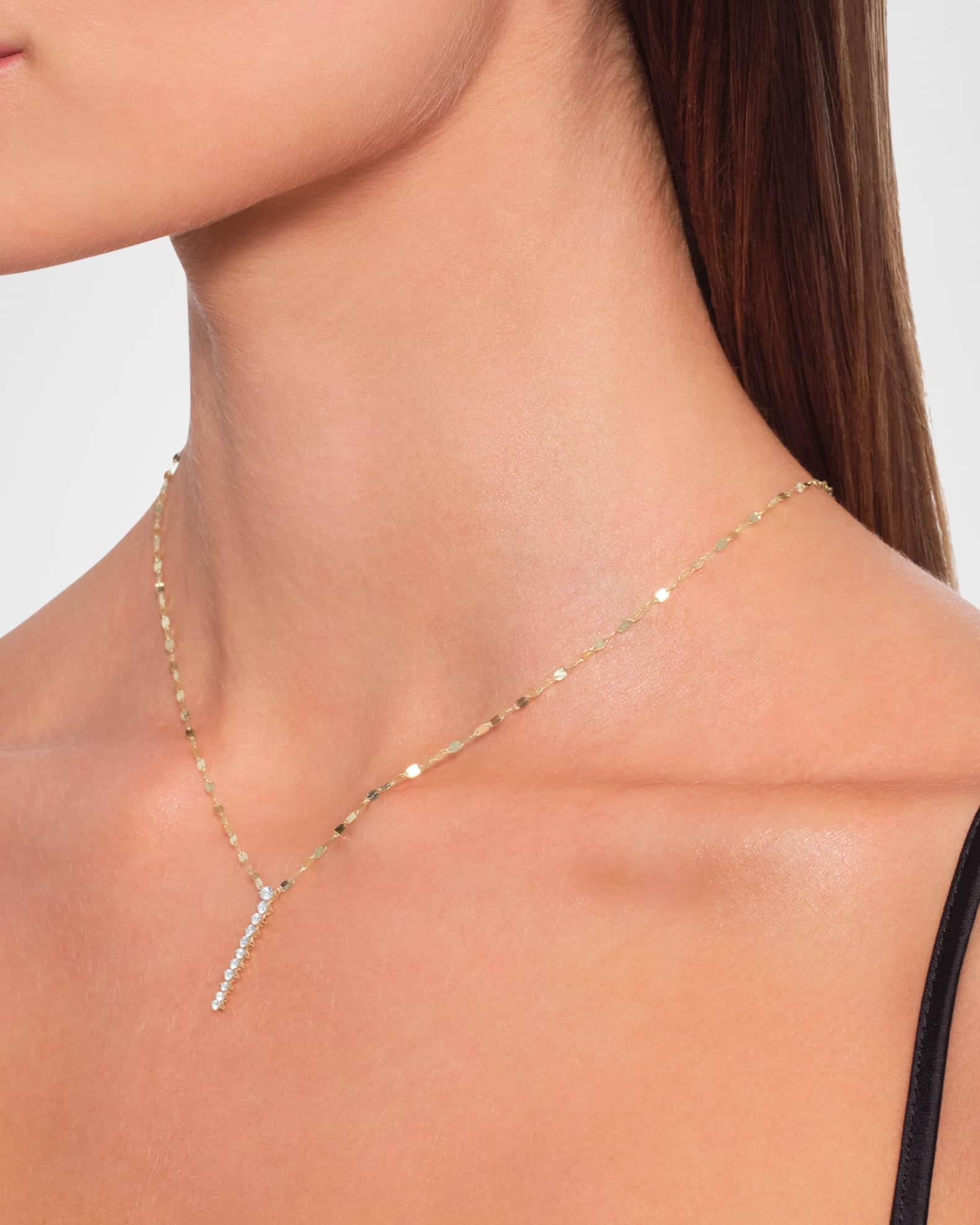 Mini Flawless Diamond Tennis Lariat Necklace Product Image