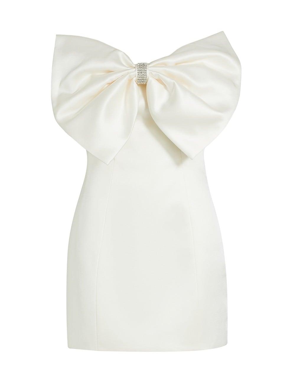 Womens Evie Bow Satin Minidress Product Image