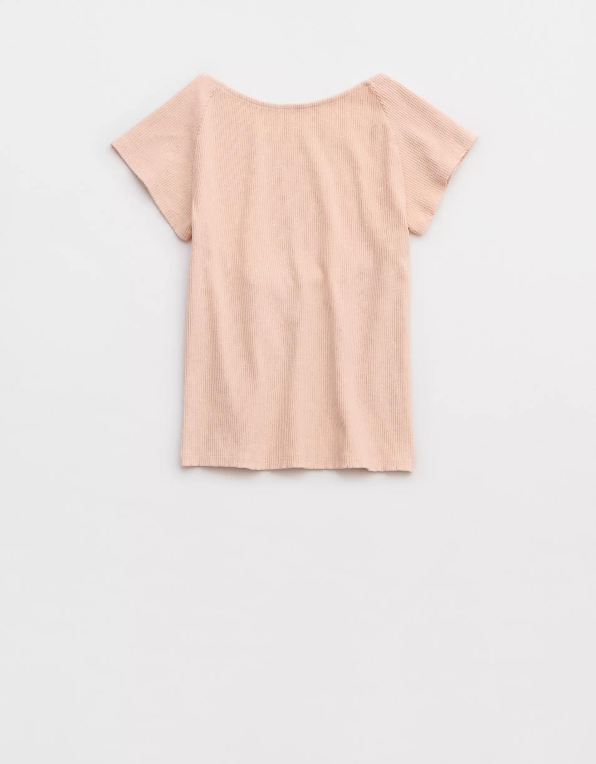 Aerie Ribbed Open Back T-Shirt Product Image