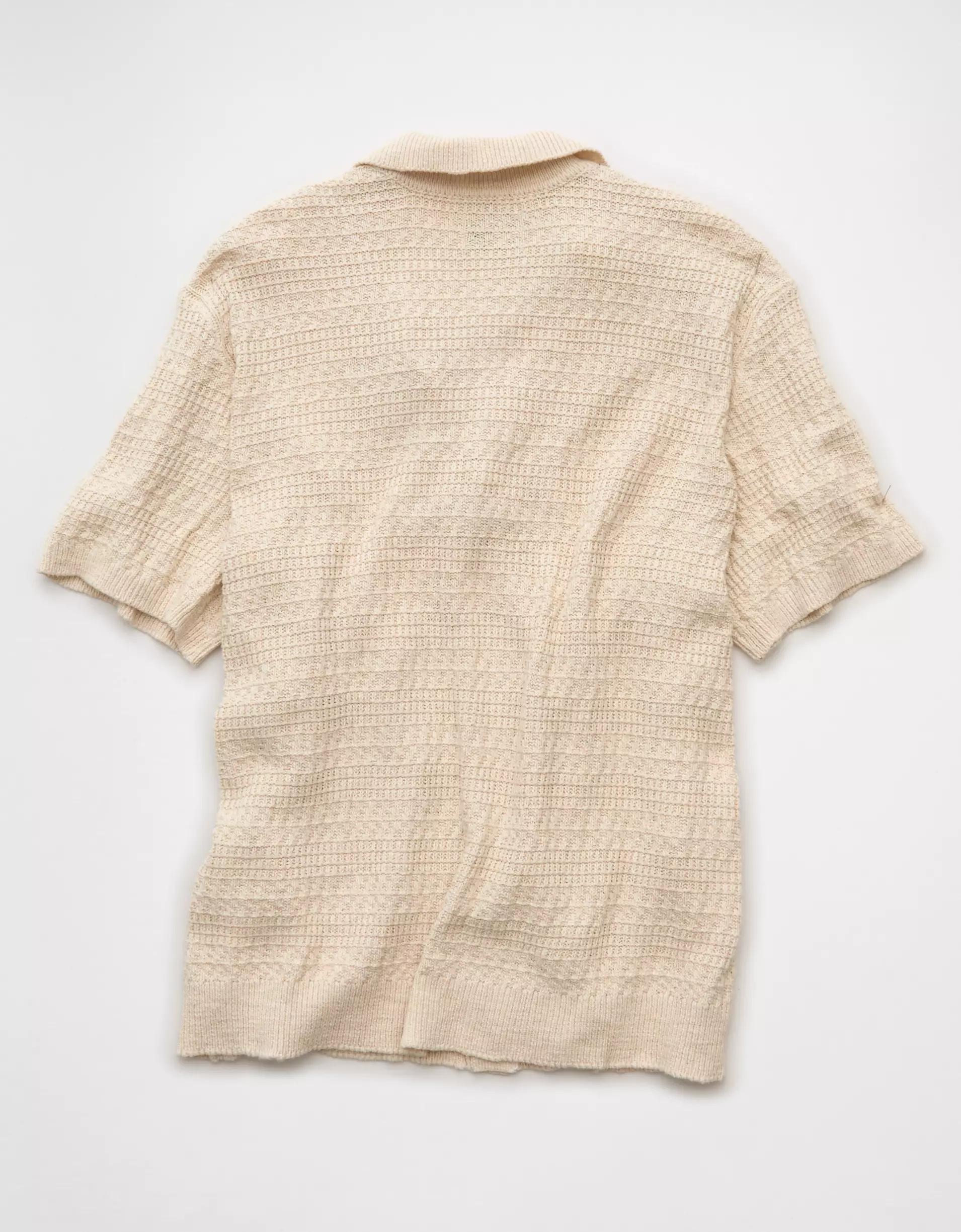 AE Weekend Button-Up Sweater Polo Shirt Product Image