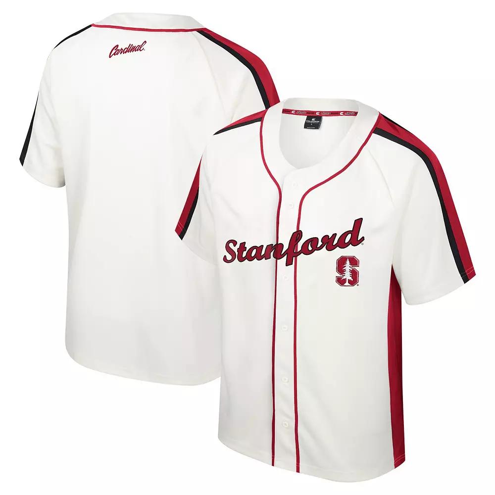 Men's Colosseum Cream Stanford Cardinal Ruth Button-Up Baseball Jersey,  Product Image