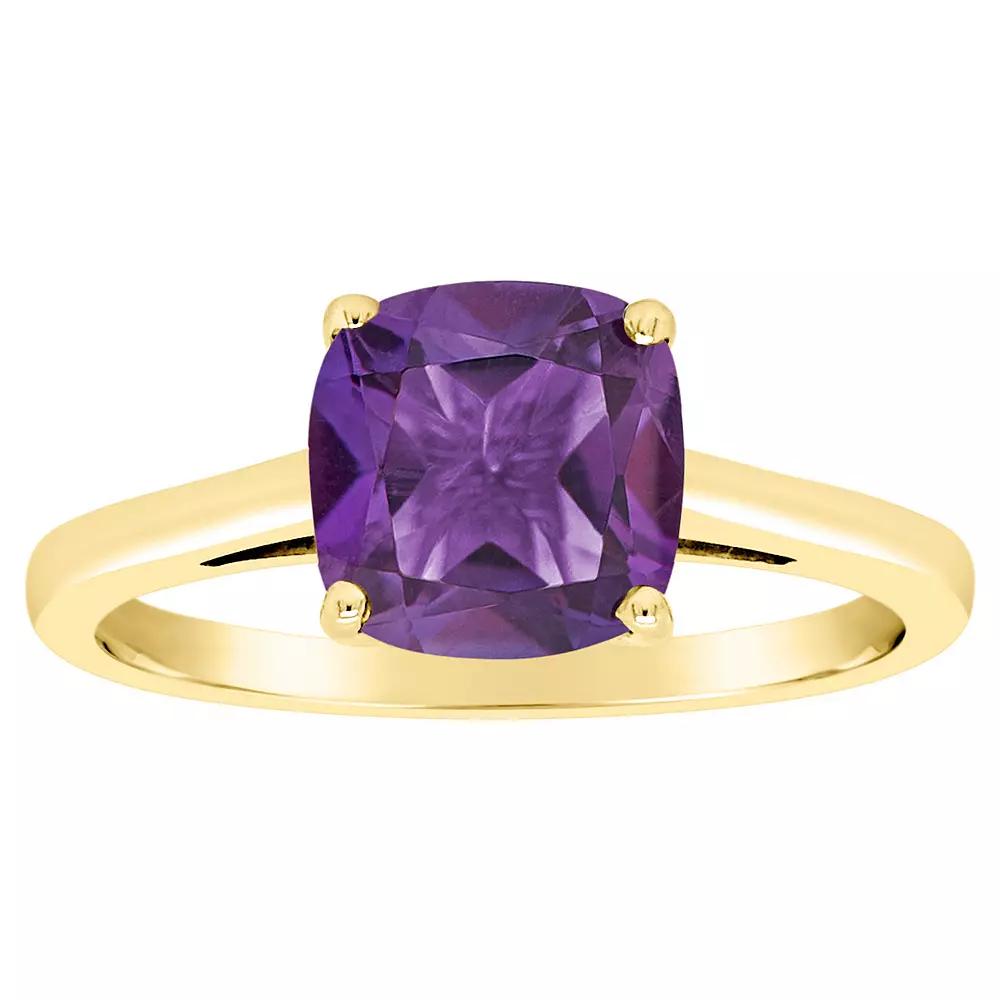 Alyson Layne 14k Gold Cushion Amethyst Solitaire Ring, Women's, Size: 6, 14k White Gold Product Image