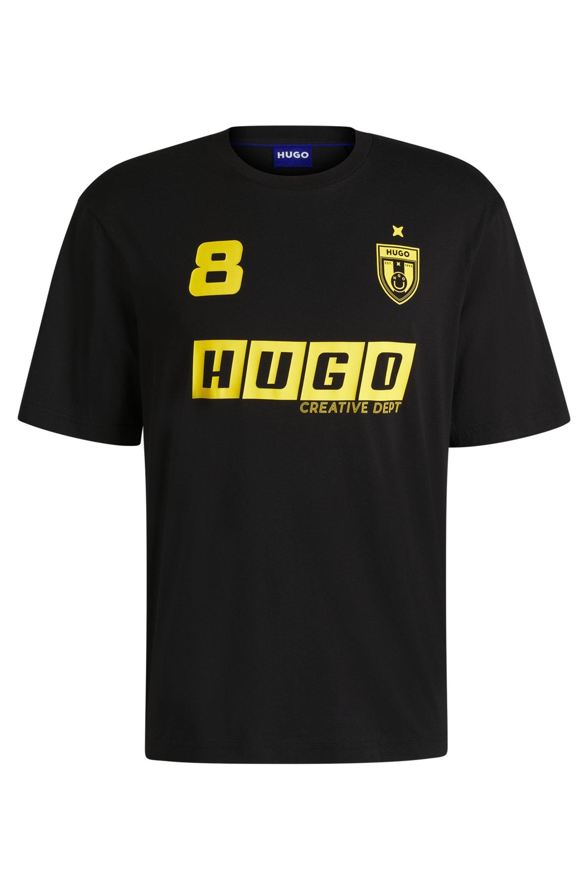 Cotton-jersey T-shirt with football-inspired prints Product Image