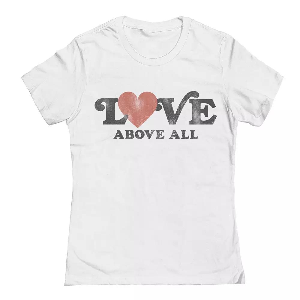 Junior's Grayson Threads The Label Love Above All Valentine's Day Graphic Tee, Women's,  Product Image