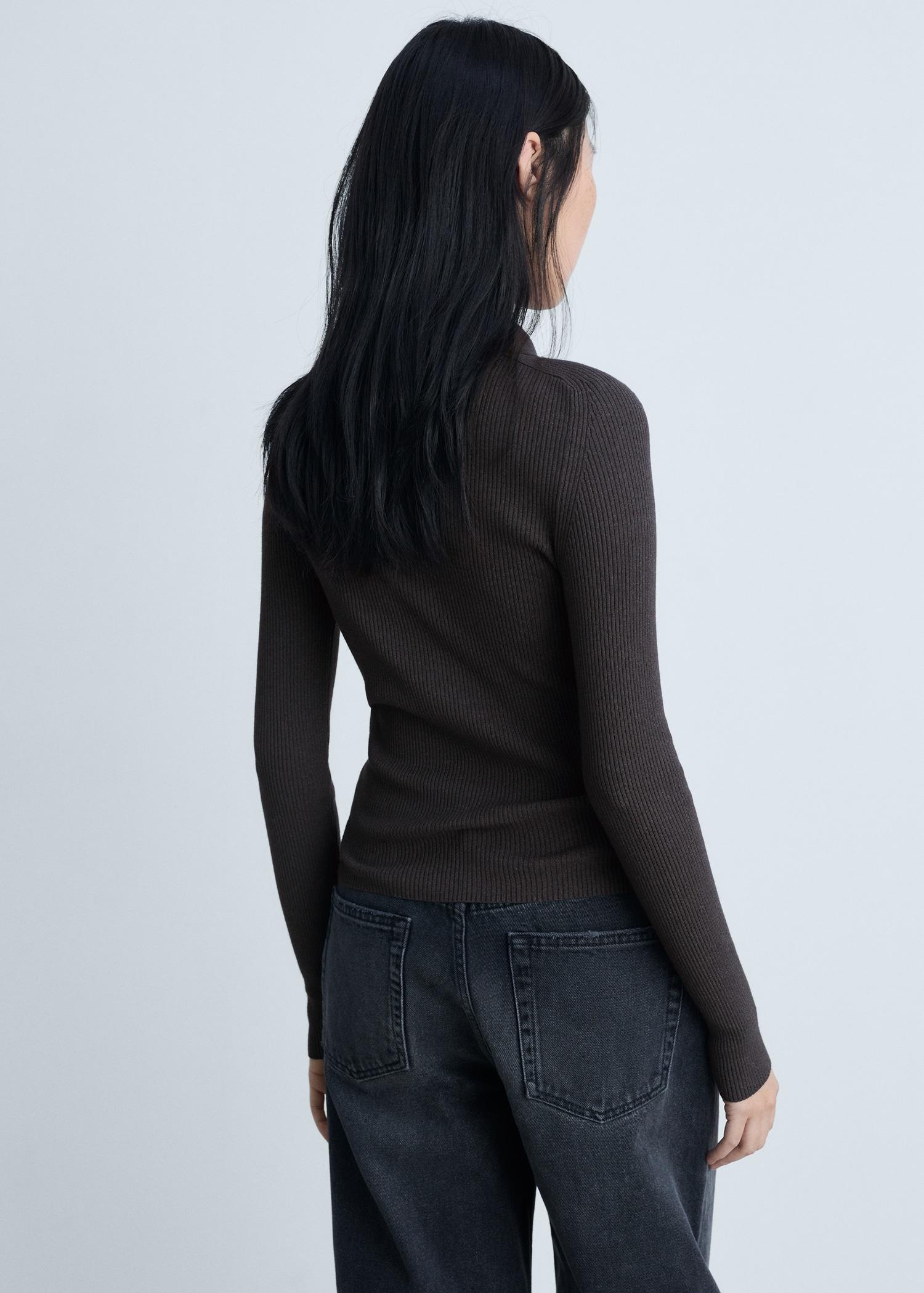 Zipped knit cardigan - Women | MANGO USA Product Image