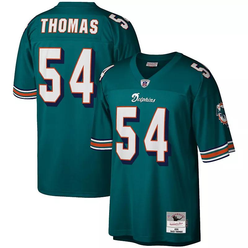Men's Mitchell & Ness Zach Thomas Aqua Miami Dolphins Legacy Replica Jersey,  Product Image
