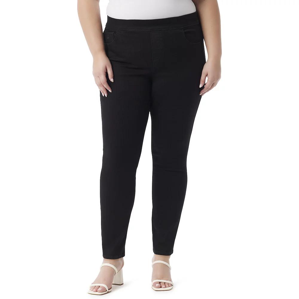 Plus Size Gloria Vanderbilt Tummy Control Pull-On Stretch Jeans, Womens Product Image
