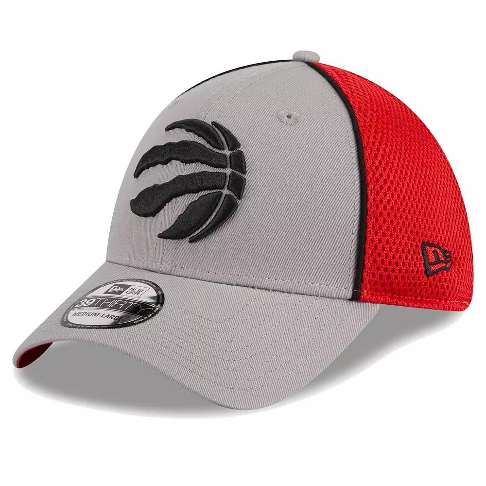 Men's New Era Gray/Red Toronto Raptors Piped Two-Tone 39THIRTY Flex Hat, Size: Medium/Large, Rpt Grey Product Image