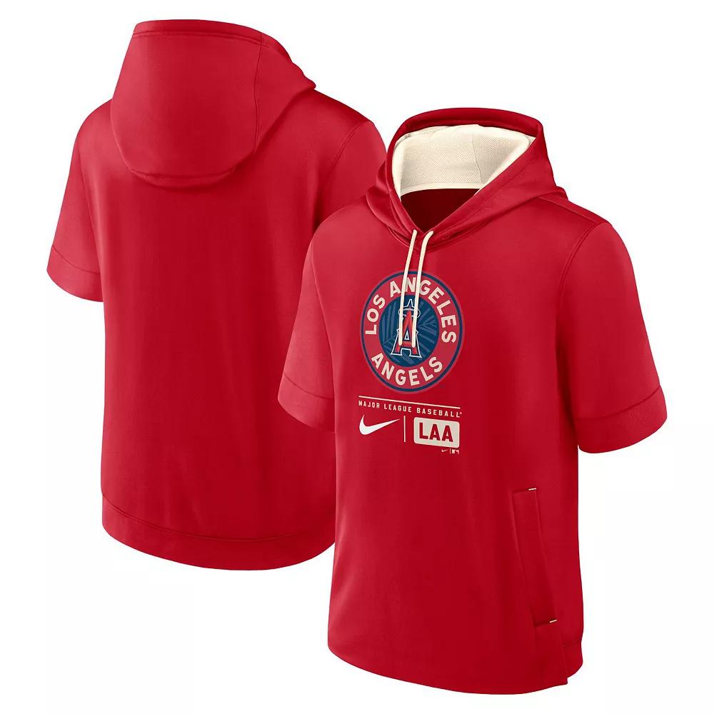 Men's Nike Red Los Angeles Angels City Connect Color Block Short Sleeve Pullover Hoodie,  Product Image