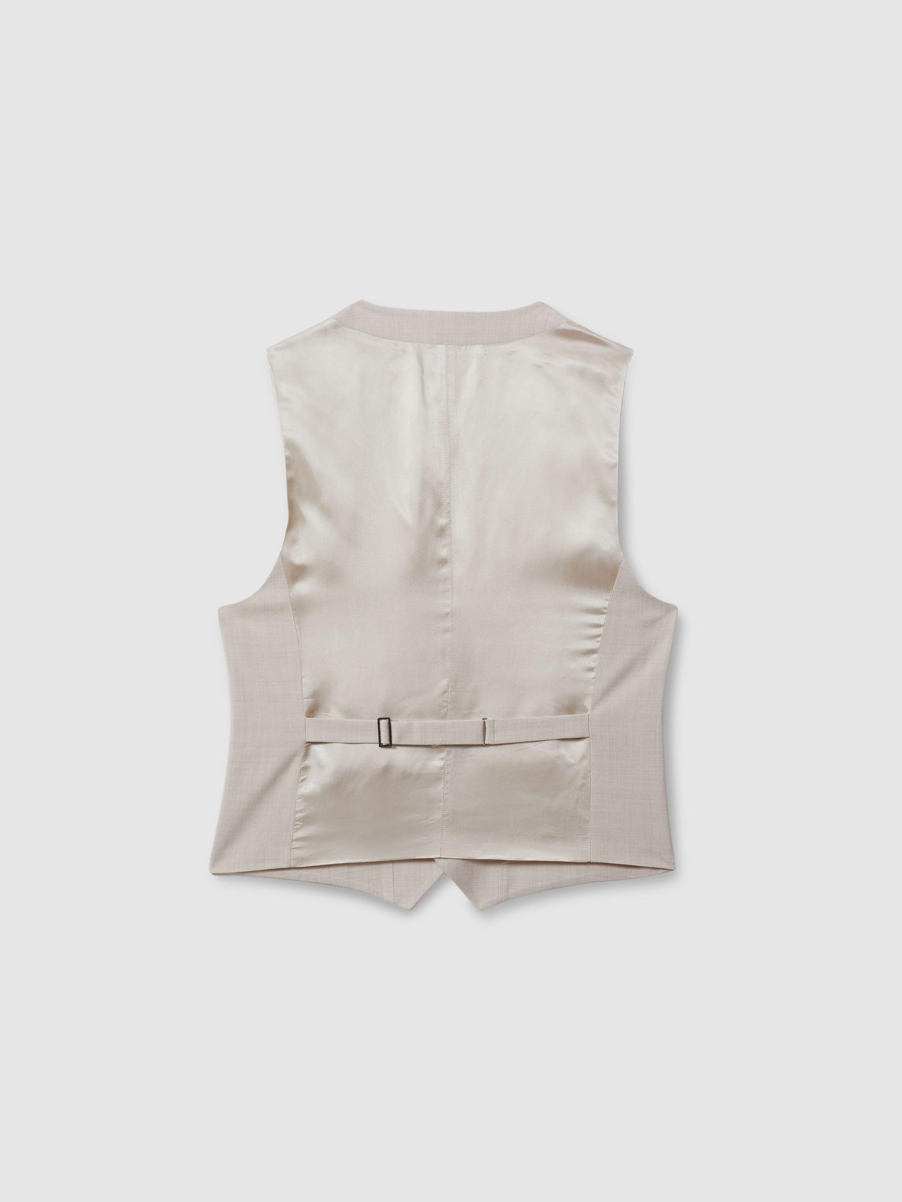 Slim Fit Single Breasted Waistcoat in Stone Product Image