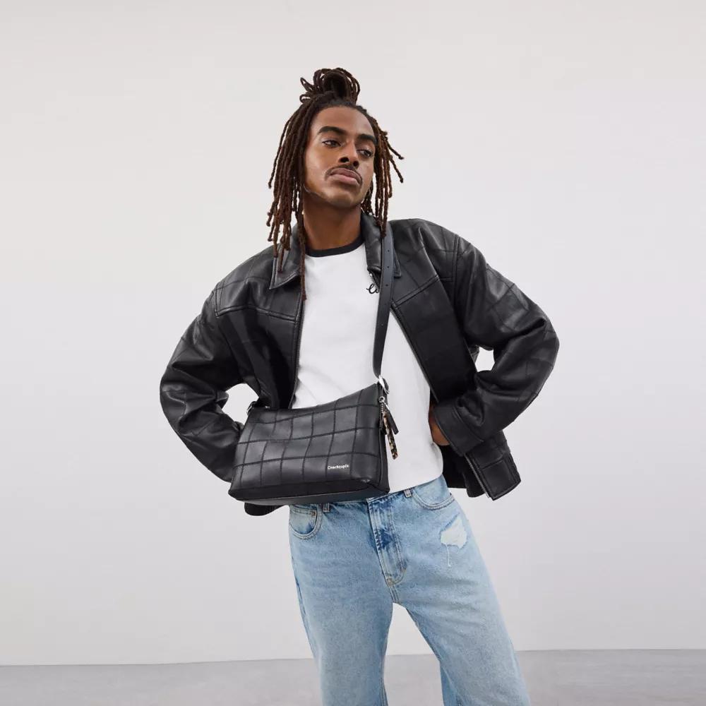 Alter/Ego Shoulder Bag In Checkerboard Upcrafted Leather Product Image