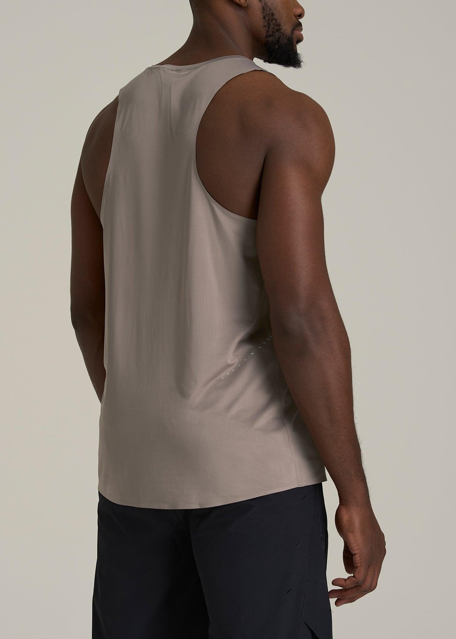 Perforated Training Singlet for Tall Men in Portobello Male Product Image