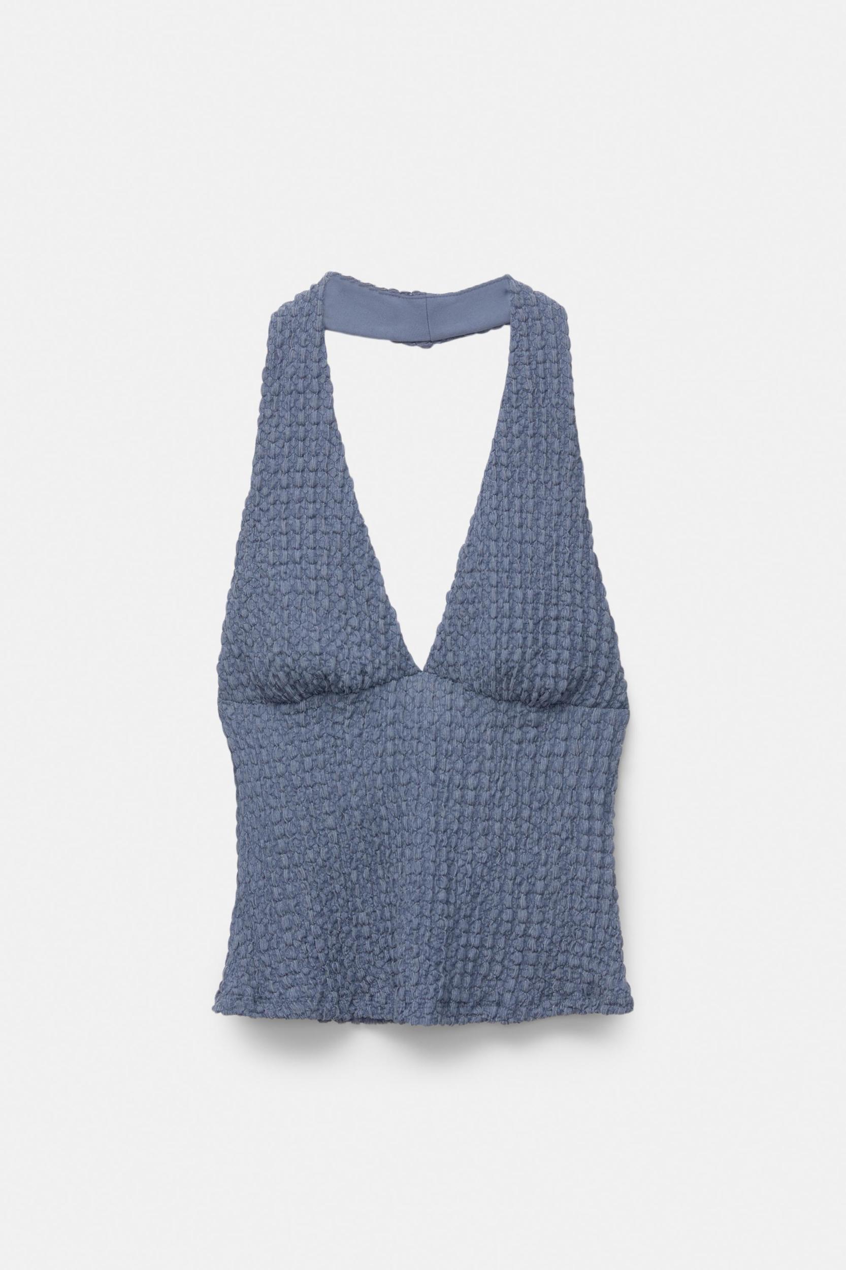 Creased-effect halter top Product Image