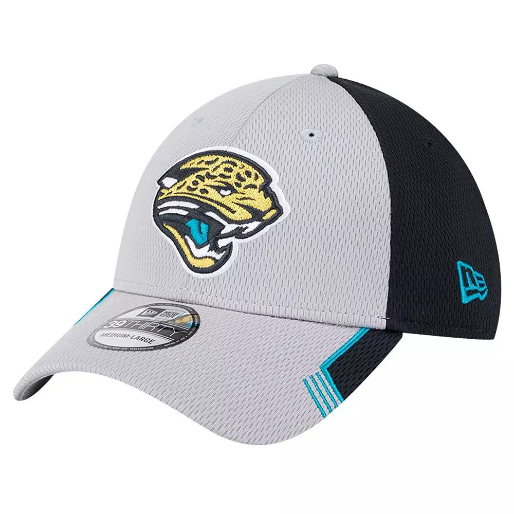 Men's New Era Gray Jacksonville Jaguars Throwback Active Visor Trim 39THIRTY Flex Hat, Size: Medium/Large, Grey Product Image