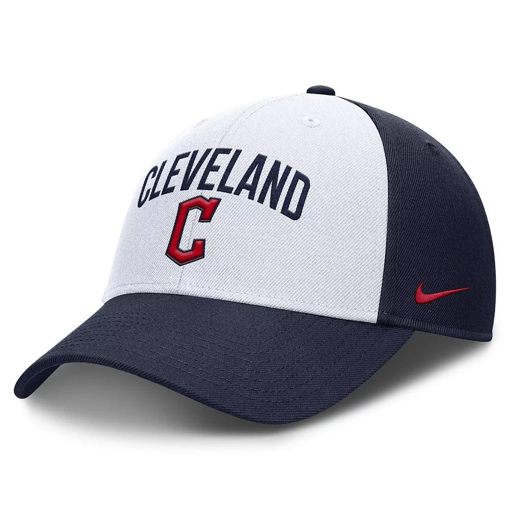 Men's Nike White/Navy Cleveland Guardians Club Performance Adjustable Hat, Size: Medium/Large, Grd White Product Image