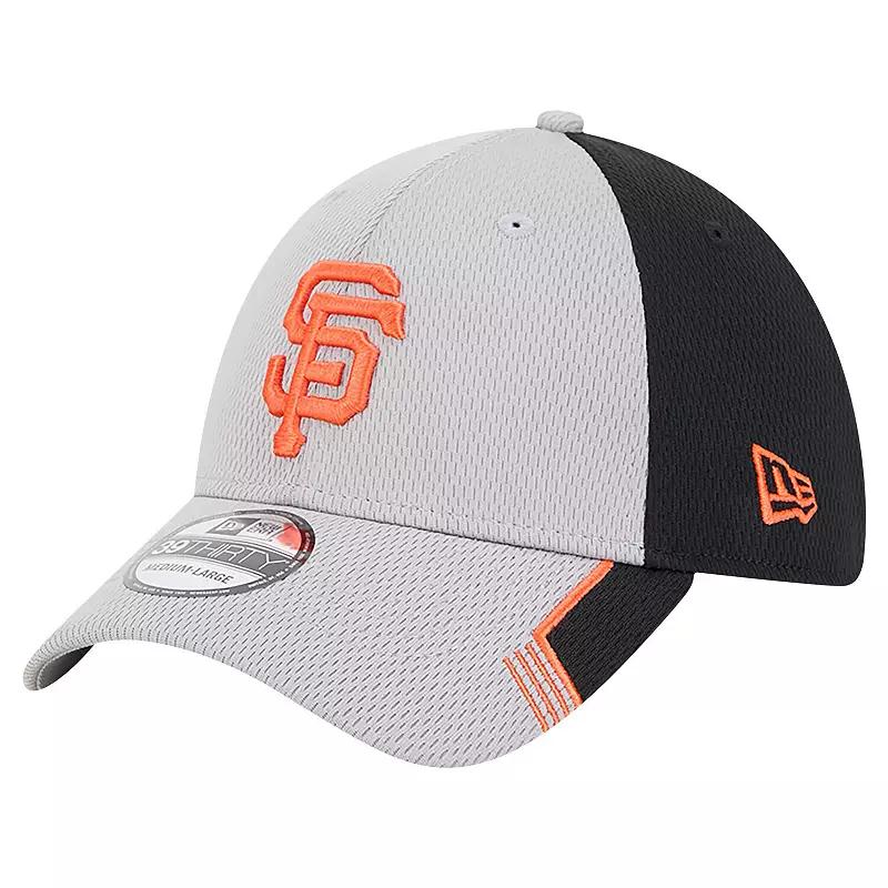 Men's New Era Gray/Black San Francisco Giants Visor Trim 39THIRTY Flex Hat, Size: Medium/Large, Grey Product Image