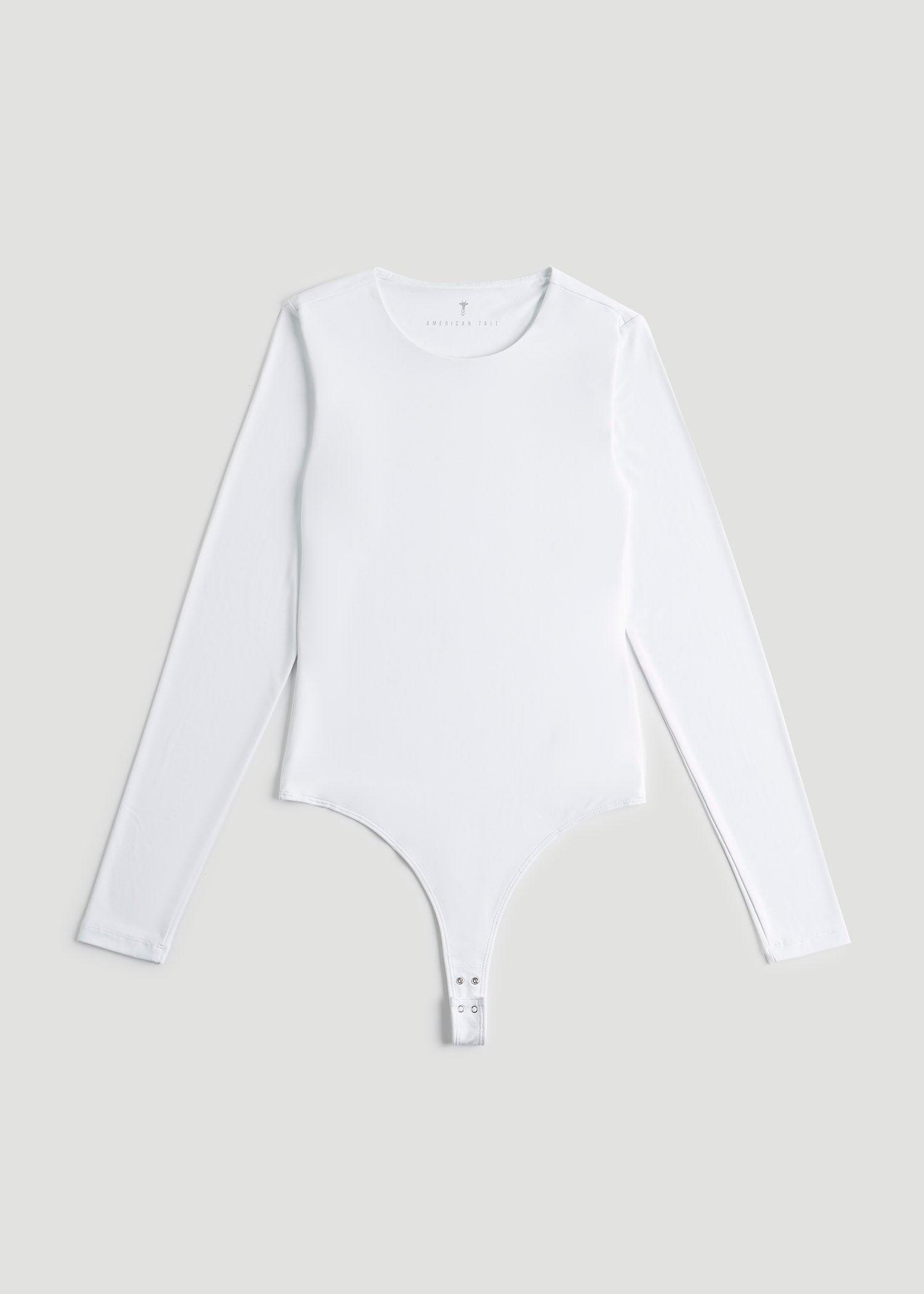 Long Sleeve Bodysuit for Tall Women in Bright White Female Product Image