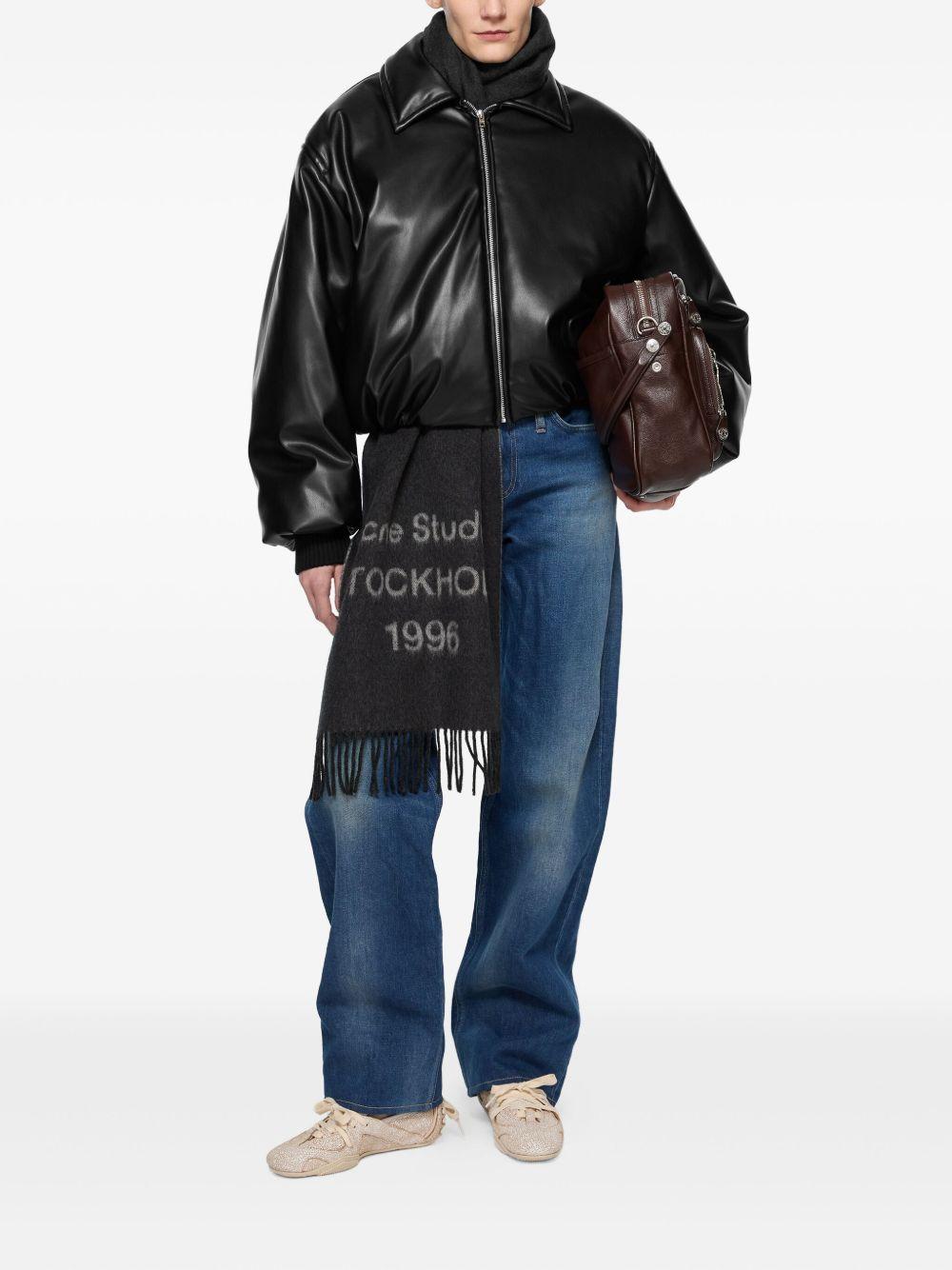 padded leather jacket Product Image