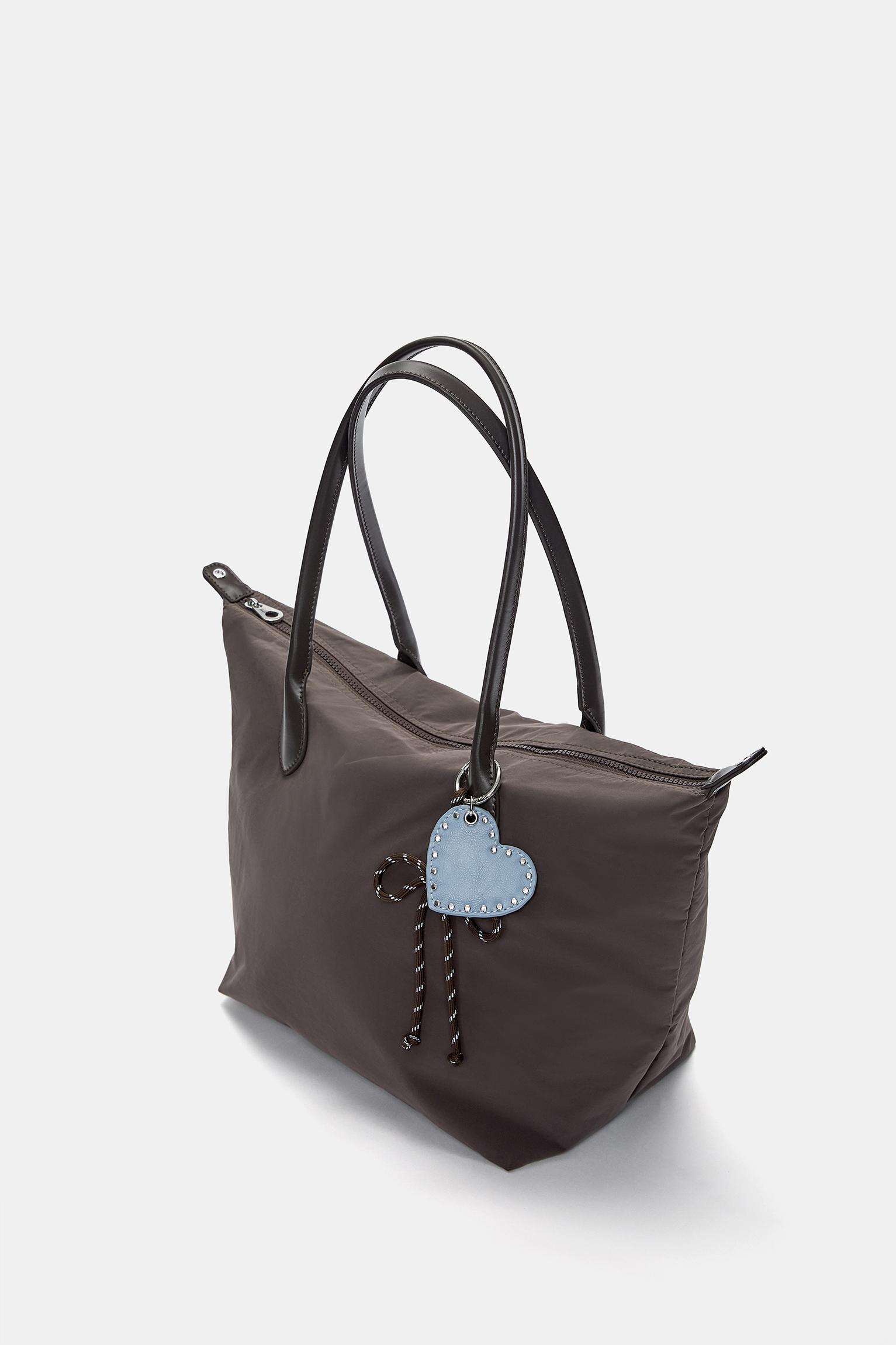 Nylon shopper bag with charm detail Product Image