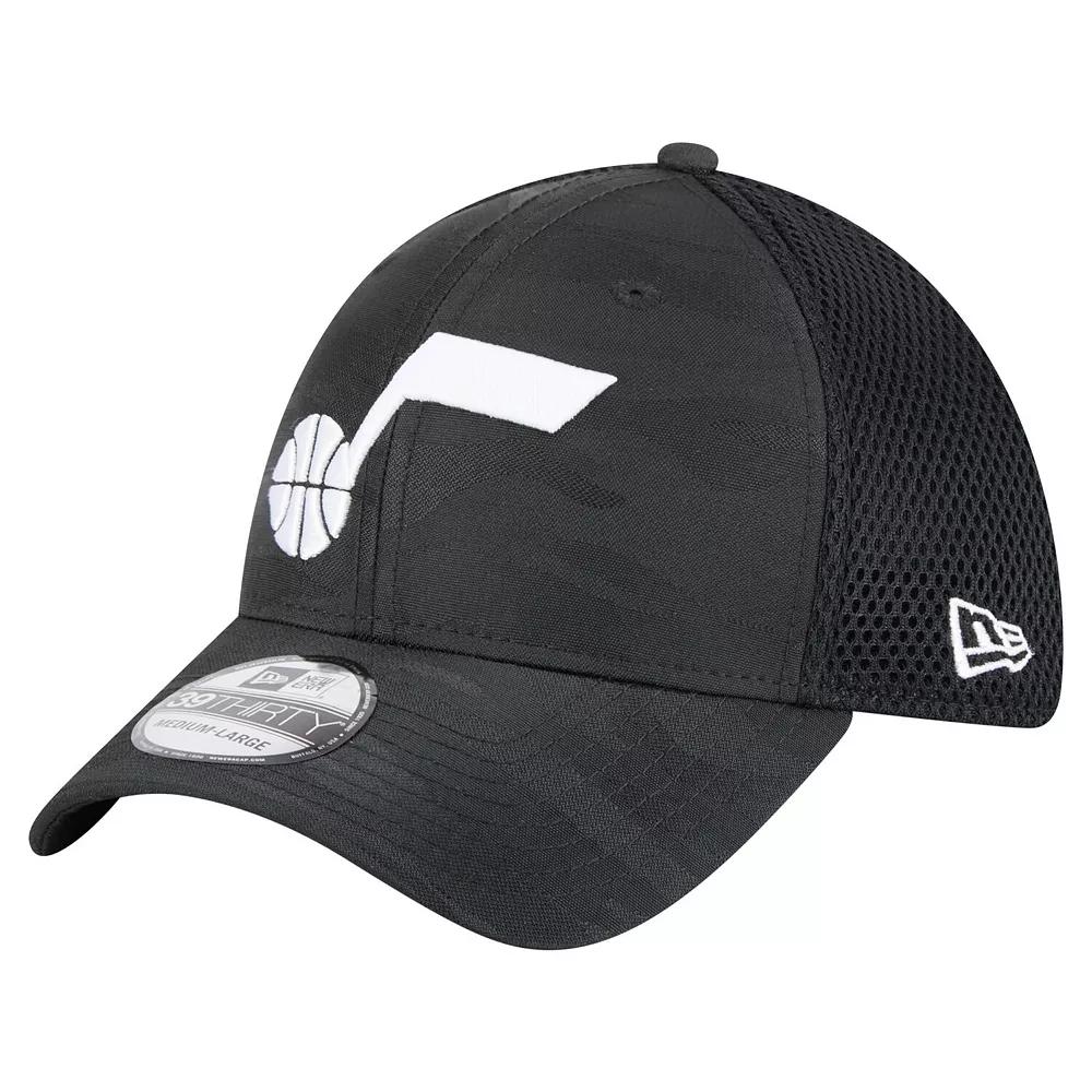 Men's New Era  Black Utah Jazz Subtle Camo 39THIRTY Flex Hat, Size: Small/Medium, Jaz Black Product Image