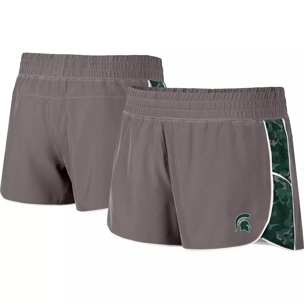 Women's Colosseum Gray/Green Michigan State Spartans Pamela Lined Shorts,  Product Image