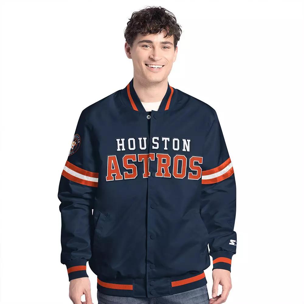 Men's Starter Navy Houston Astros Scout Full-Snap Varsity Jacket,  Product Image