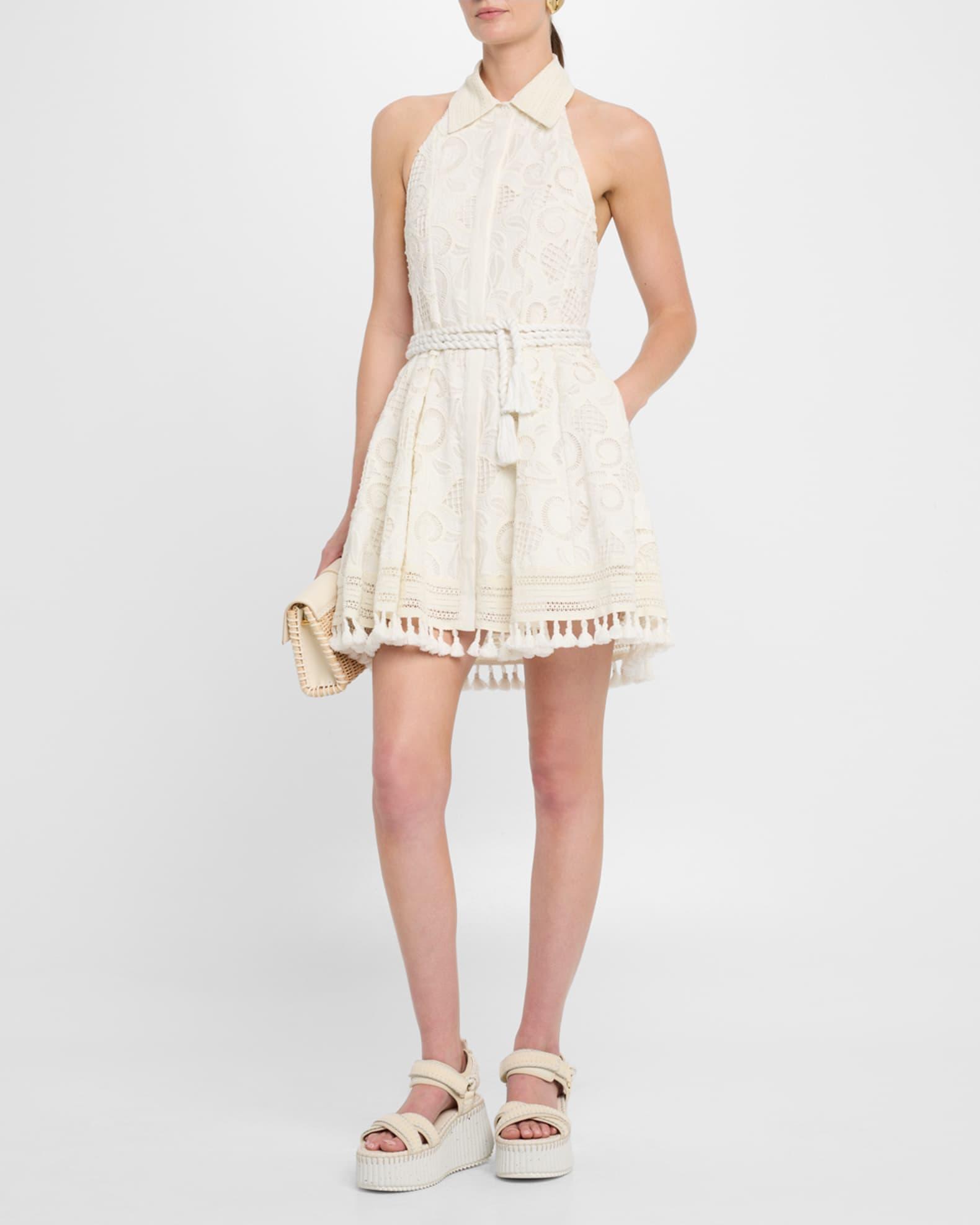 Lucy Eyelet Halter Mini Shirtdress Product Image
