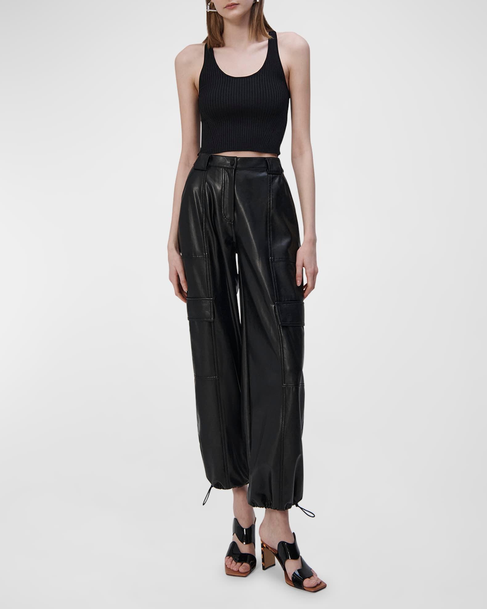 Luxe Vegan Leather Cargo Pants Product Image