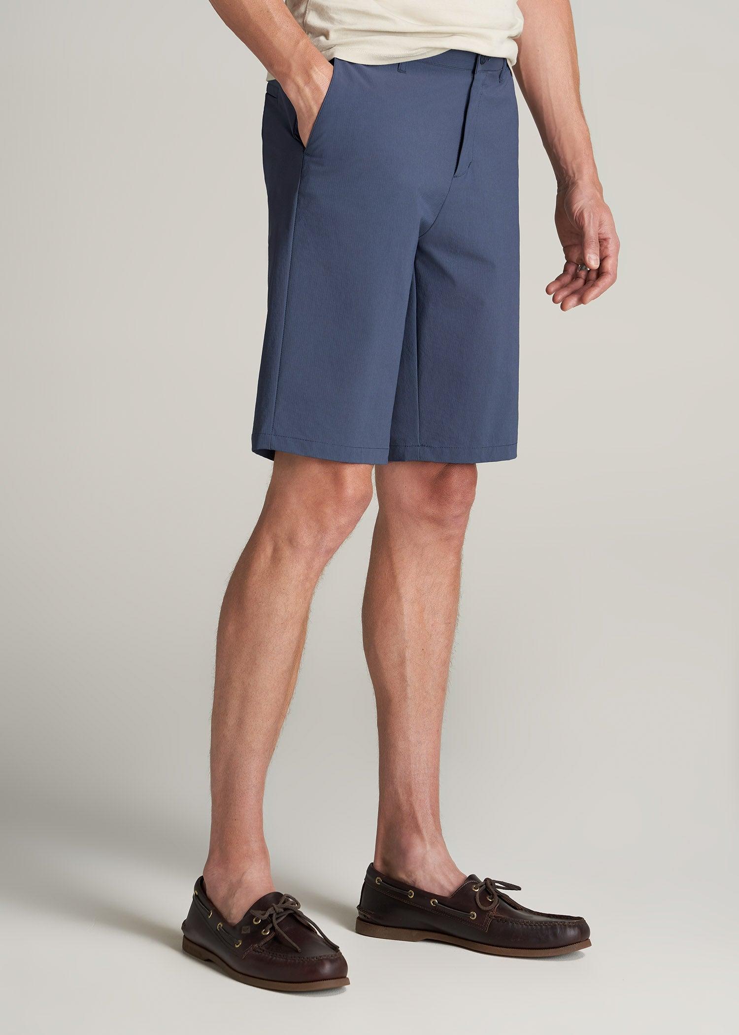 Premium Hybrid Shorts for Tall Men in Smoky Blue Product Image