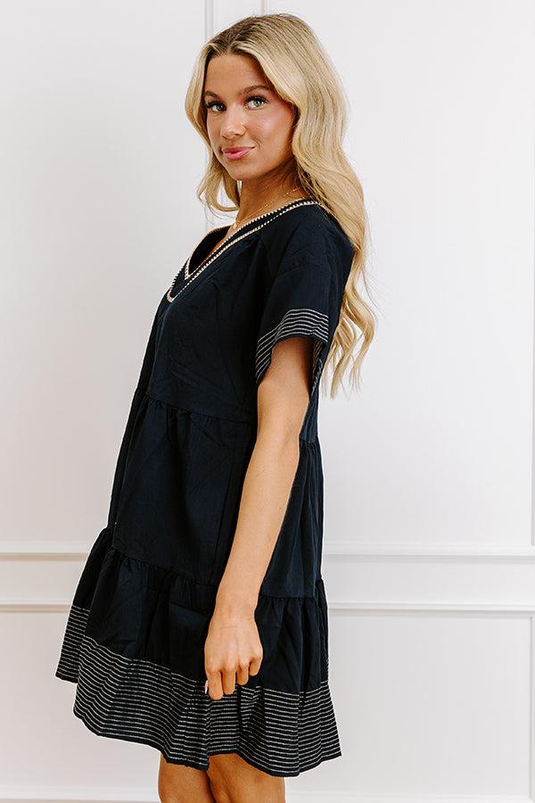 Lake Day Bliss Tiered Mini Dress in Navy Product Image