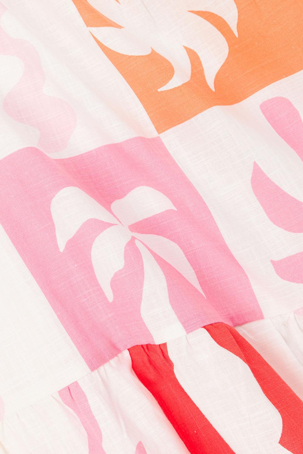 Talia Dress - Palm Tile Fuego Product Image