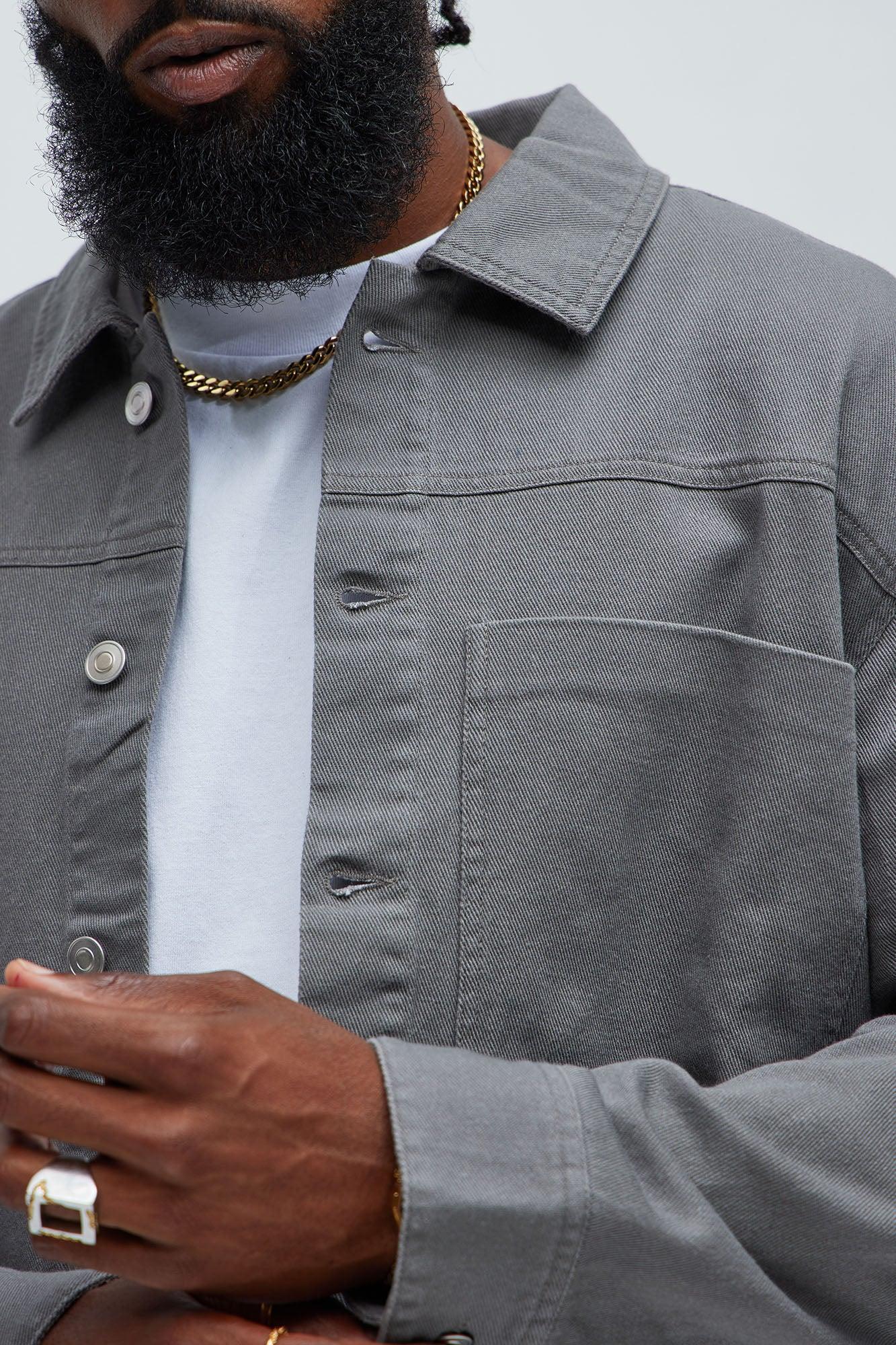 Yorktown Twill Button Up Shirt - Grey Product Image