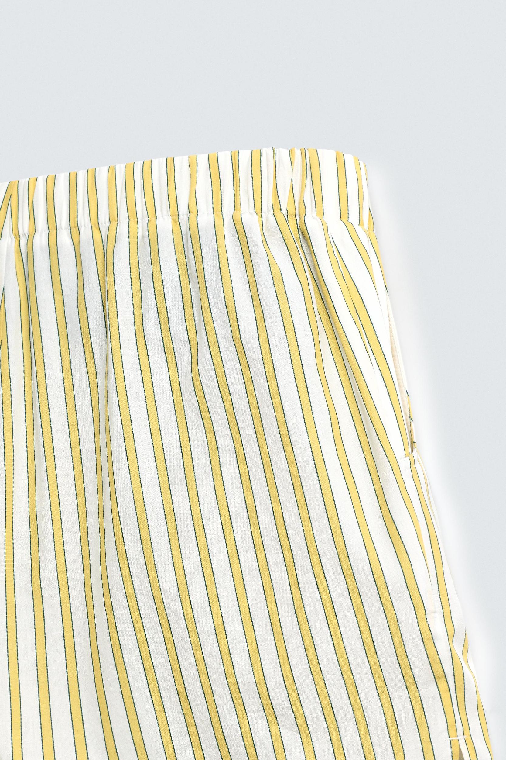 STRIPED EMBROIDERED SHORTS Product Image