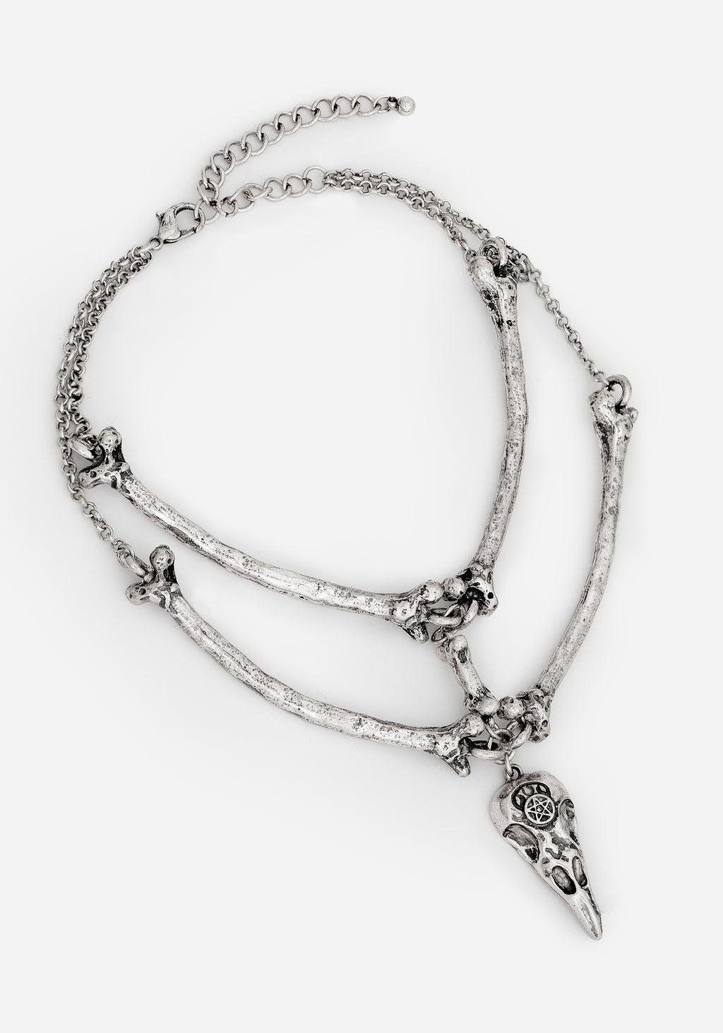 Osteomancy Raven Skull Choker Necklace Product Image