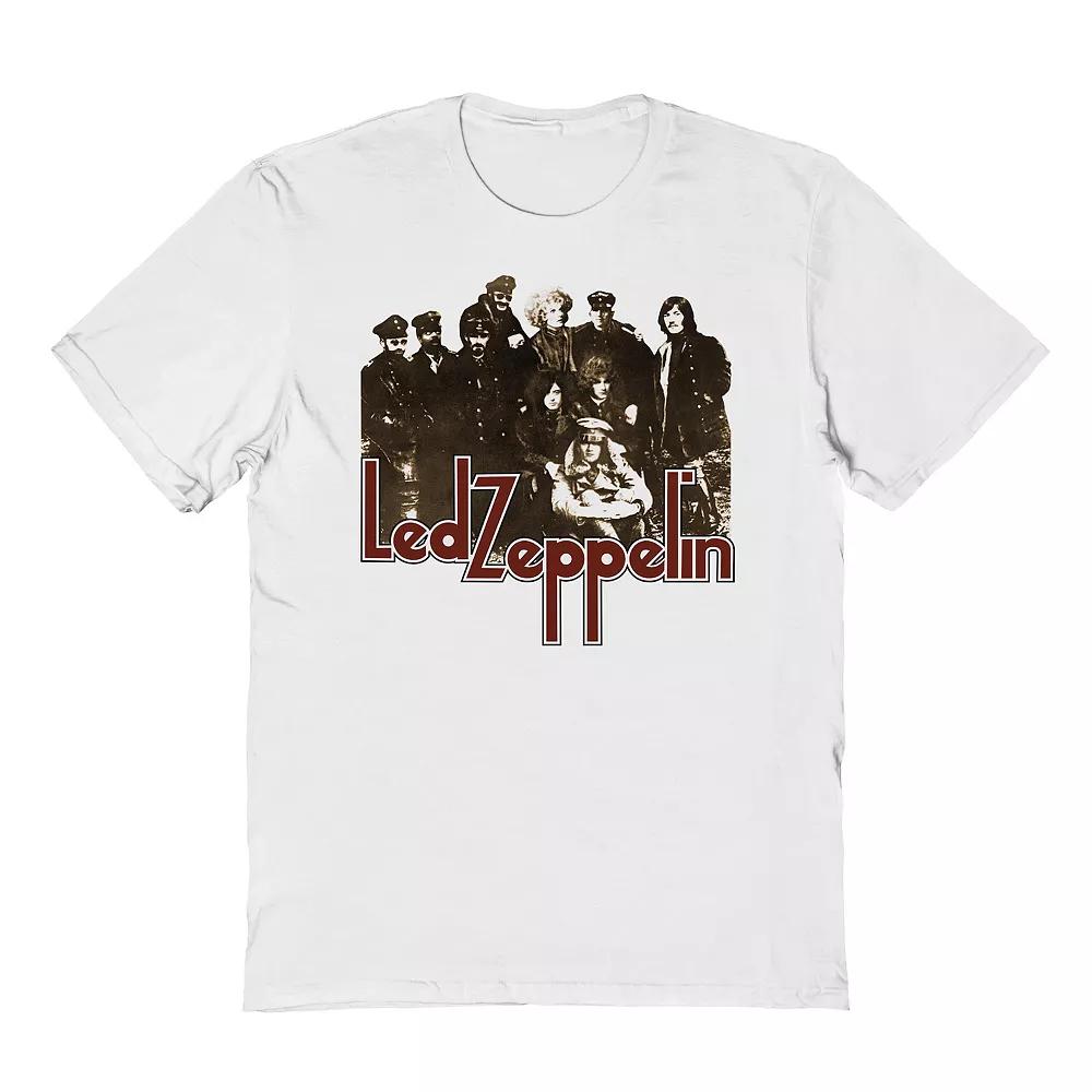 Men's Led Zeppelin Group Graphic Tee, Size: XXL, White Product Image