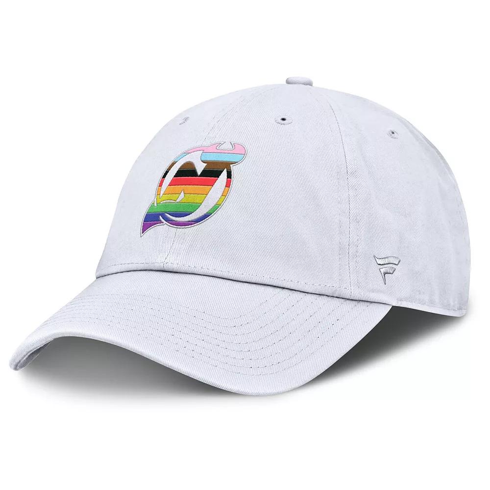 Men's Fanatics White Colorado Avalanche PRIDE Adjustable Hat Product Image