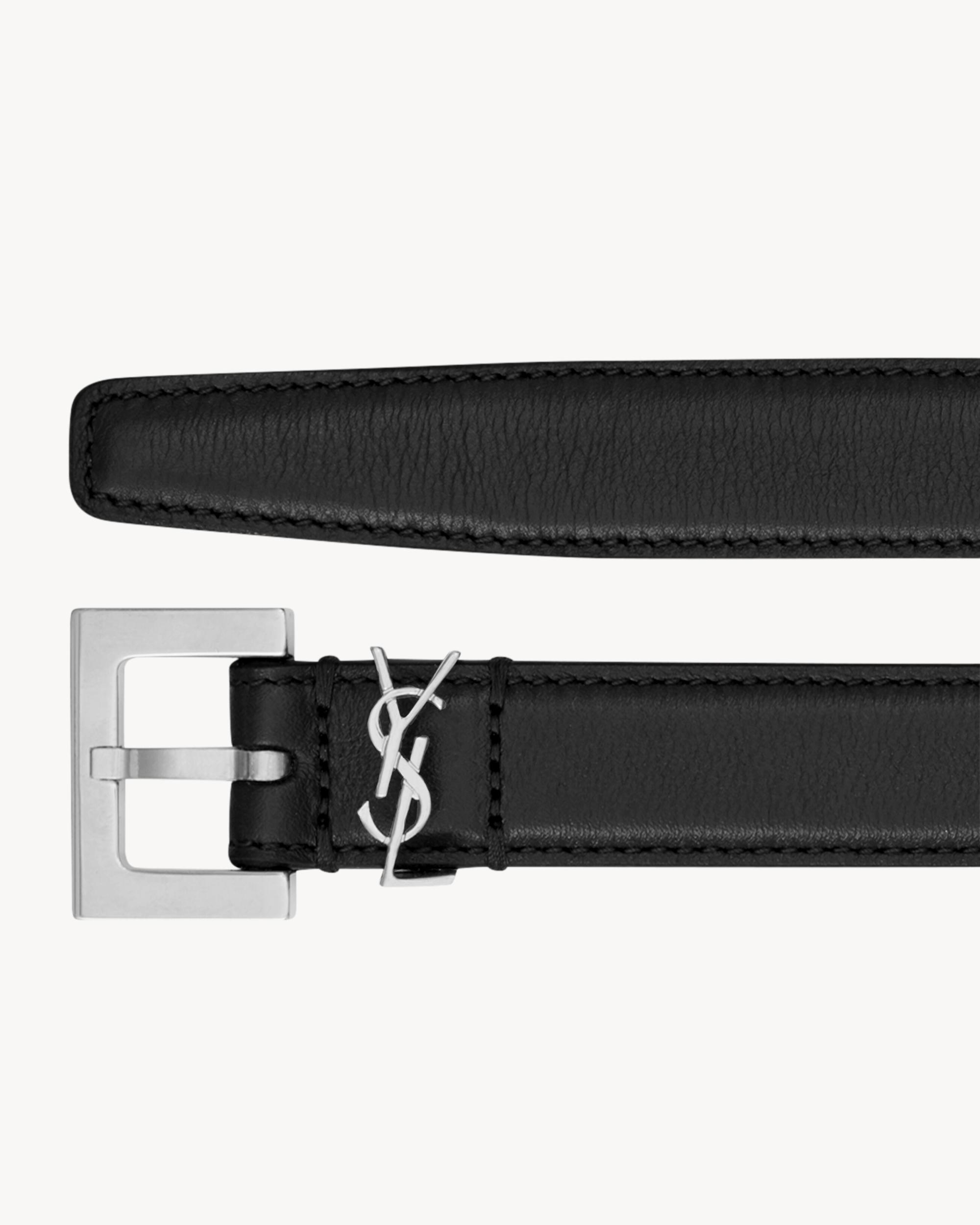 CASSANDRE THIN belt with square buckle in smooth leather Product Image