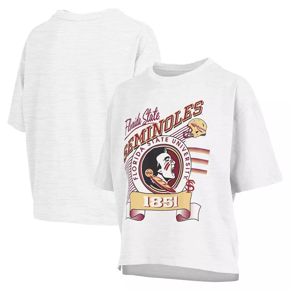 Women's Pressbox White Florida State Seminoles Rock & Roll Slub T-Shirt,  Product Image