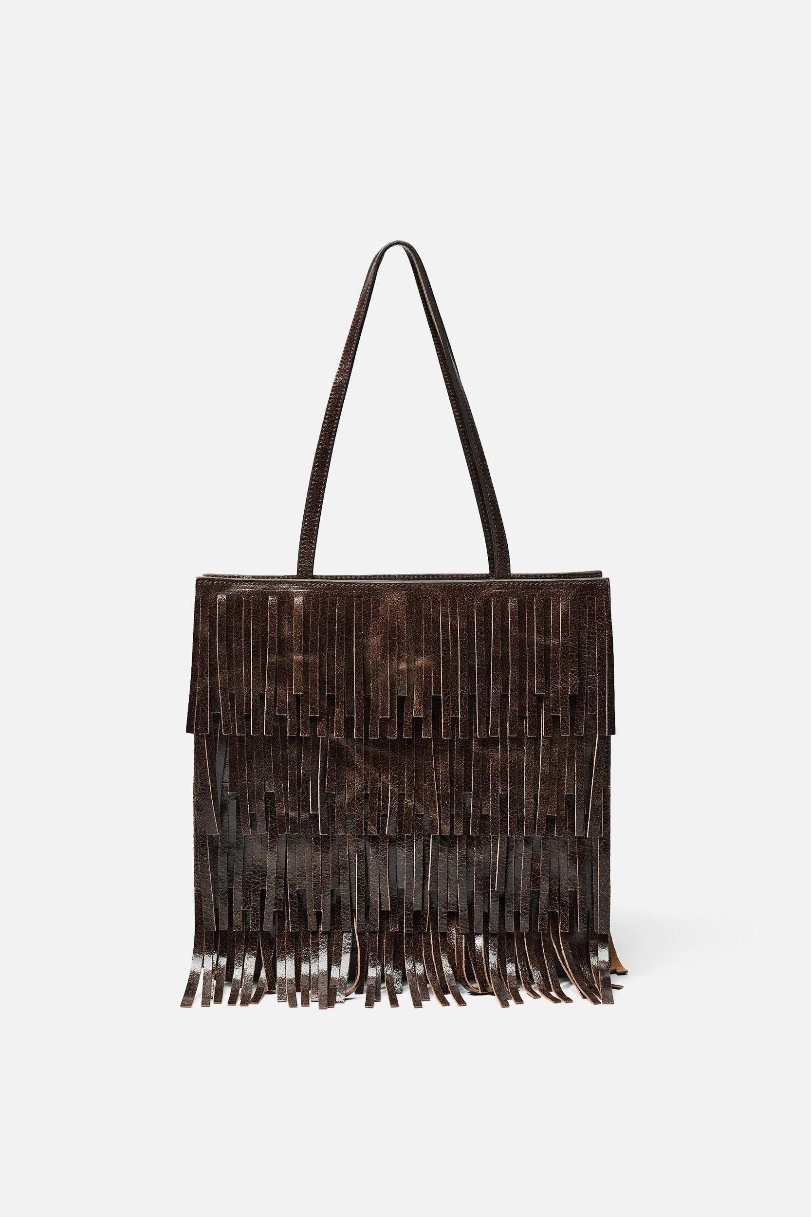 FRINGED LEATHER BAG Product Image