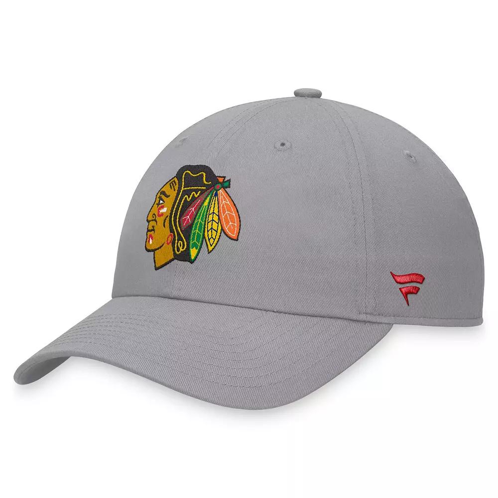 Men's Fanatics Branded Gray Chicago Blackhawks Extra Time Adjustable Hat, Grey Product Image