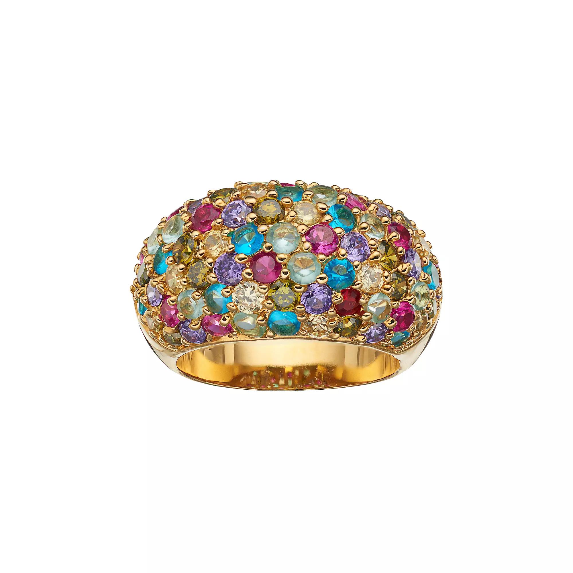 Sophie Miller Lab-Created Ruby & Cubic Zirconia Dome Ring, Women's, Size: 5, Multicolor Product Image