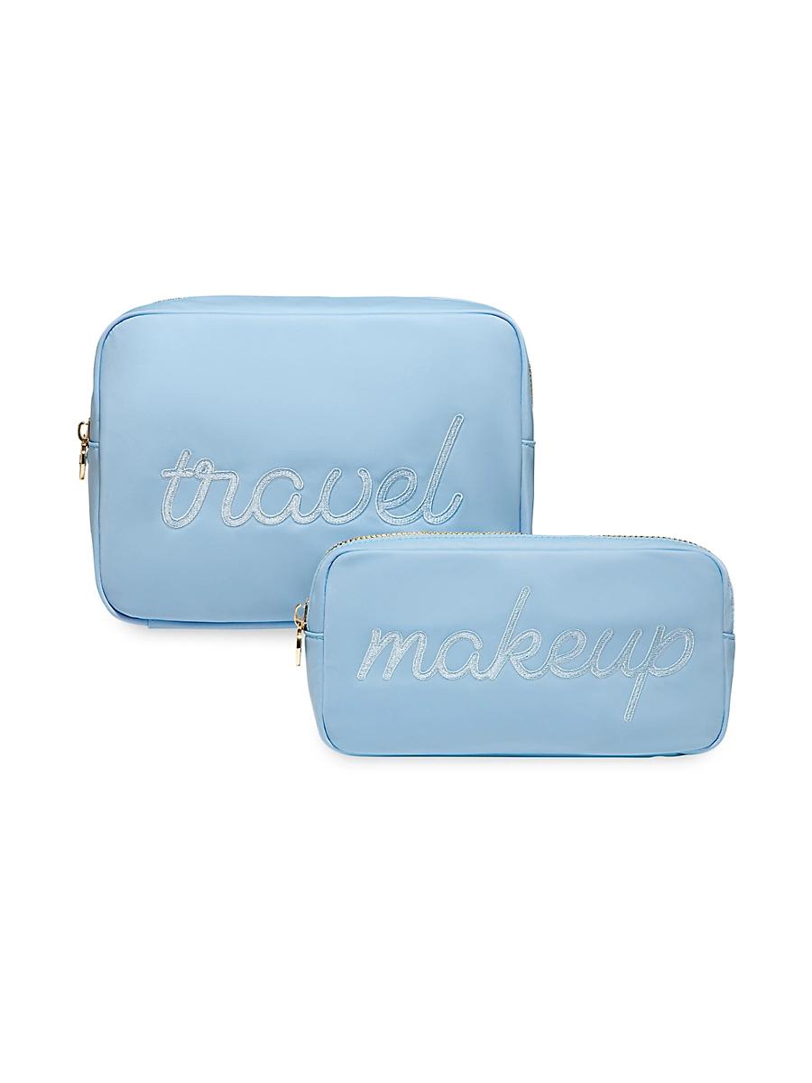Womens Two-Piece Embroidered Travel Pouch Set Product Image