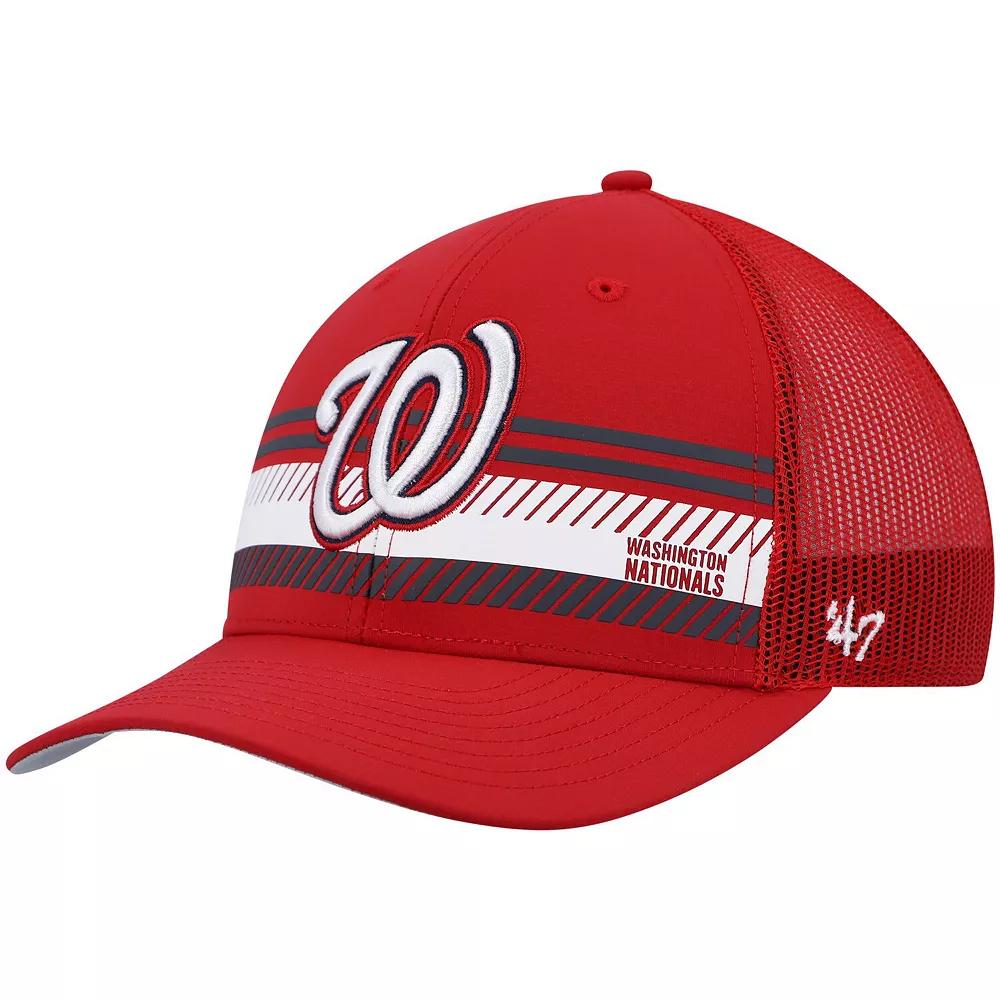 Men's '47 Red Washington Nationals Cumberland Trucker Snapback Hat Product Image